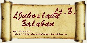 LJuboslava Balaban vizit kartica